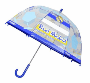 REAL MADRID PARAGUAS TRANSPARENTE 48 CM BURBUJA MANUAL