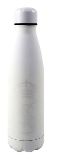 REAL MADRID BOTELLA RUBBERIZADA DOBLE PARED BLANCA